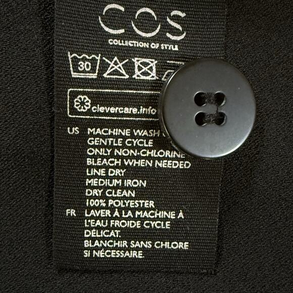 COS Black V Neck Long Sleeve Style Wrap Midi Dress Sz 8 Wear as Dress or Duster - Picture 10 of 10